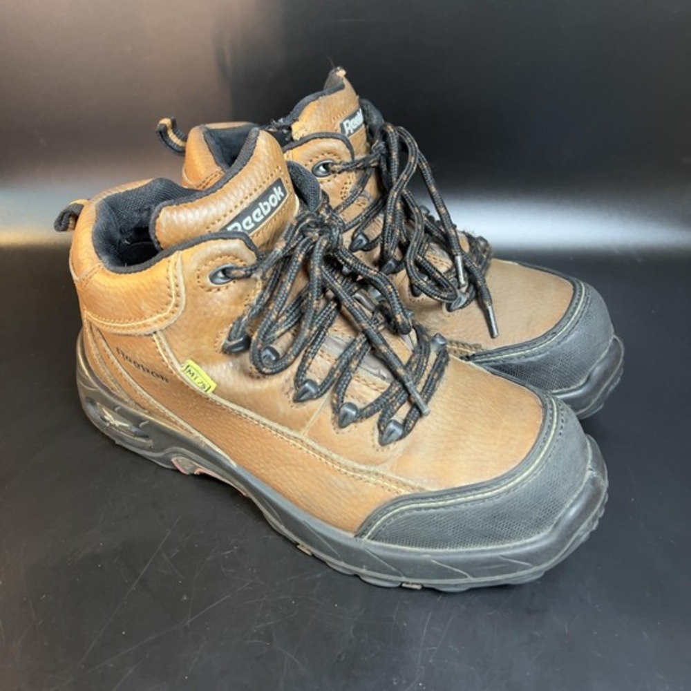 Reebok RB4503 Brown Leather Composite Toe Work Boots Mens 5W